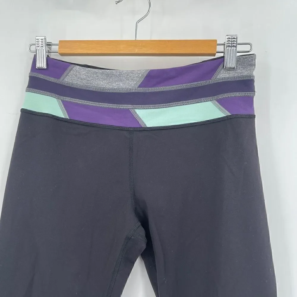 Lululemon Black Skinny Groove Reversible Yoga Pant Leggings Size 6